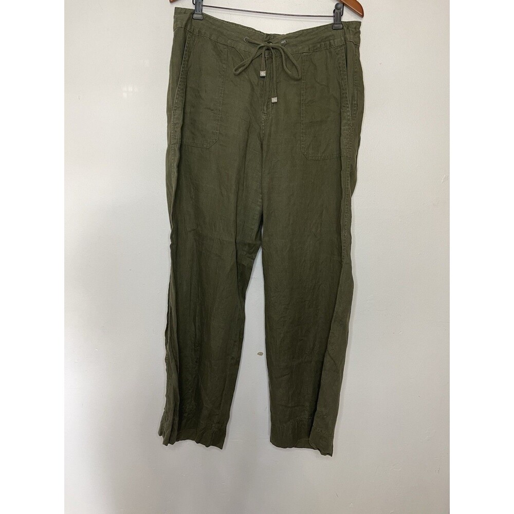 Lauren Ralph Lauren Olive Drawstring Wide Leg Pants